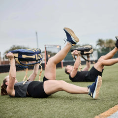 Women's Ballistic Trainers - Navy + White + Gold